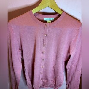 Melrose Chic Dusty Pink Cardigan. Jeweled Buttons